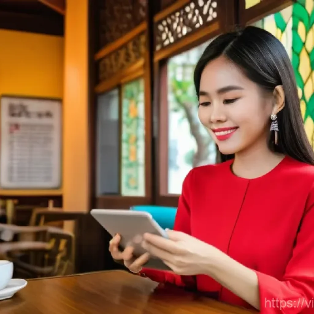 보편적인 사용자 경험을 위한 맥락 인식 전략 - **Prompt:** A vibrant, eye-level shot capturing a stylish young Vietnamese woman in her late 20s, we...
