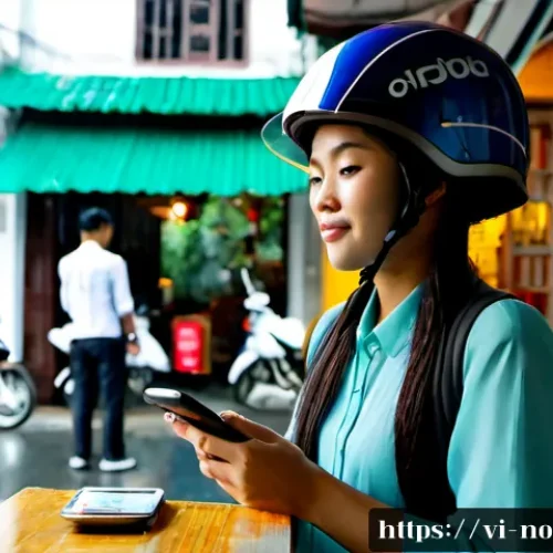 Home 17 UX 디자인에서의 맥락 인식과 브랜드 경험 - Photorealistic lifestyle scene in a bustling Ho Chi Minh City sidewalk café at early morning, a Viet...